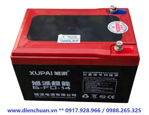 Ắc quy xe Xupai 12V 14Ah 6-FD-14 / 6-DZF-14 dùng cho xe đạp điện, loa kéo, ups, thắp sáng