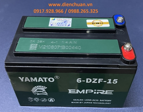 Ắc quy xe đạp điện 12V 15Ah Yamato Empire 6-DZF-15