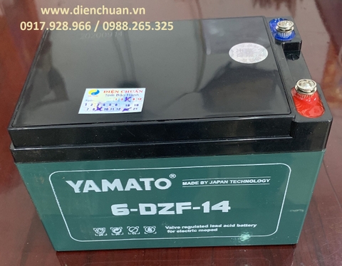 Ắc quy xe đạp điện Yamato 12V 14ah ( 6-DZF-14/ 6-DPB-14/ 6-FM-14)