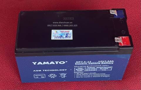 Ắc quy Yamato 12V 7.5Ah NP7.5-12