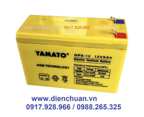 Ắc quy Yamato 12V 9Ah NP9-12 / Yamato Battery NP9-12 ( 12V 9AH )