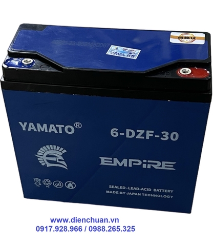Bình ắc quy xe điện 12V-30Ah YAMATO Empire (Plus) 6-DZF-30/ 6-FM-30/ YMT-12-30