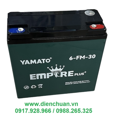 Bình ắc quy xe điện 12V-30Ah YAMATO Empire (Plus) 6-DZF-30/ 6-FM-30/ YMT-12-30