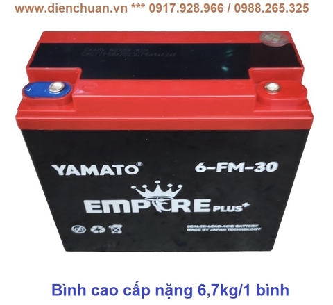 Ắc quy xe đạp điện 12V 30Ah Yamato (6-DZF-30/ 6-FM-30/ 6-DPB-30 / YMT-12-30)