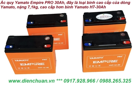 Ắc quy Yamato Empire Pro 12V-30AH dòng cao cấp nặng 7.1kg