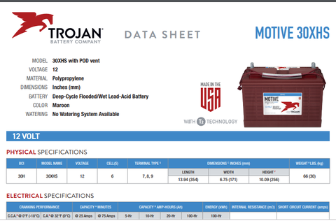 Ắc quy Trojan 12V 130Ah 30XHS