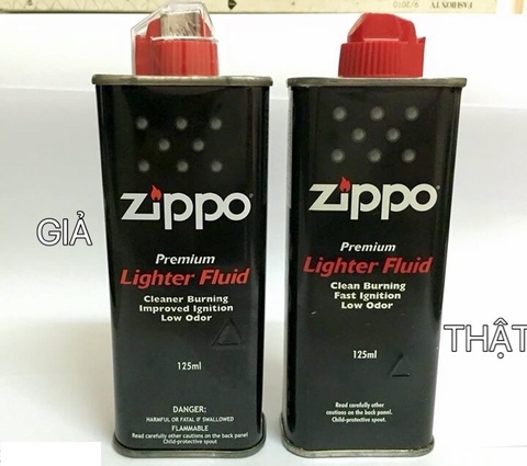 phân biệt xăng zippo thật giả