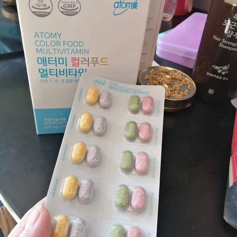 Khỏe mạnh với 14 loại Vitamin và 9 khoáng chất mỗi ngày - Atomy color food multivitamin