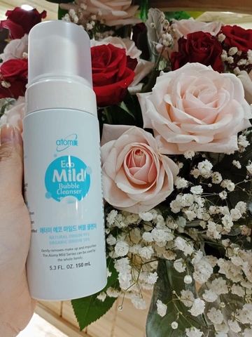 Sữa rửa mặt  cho da yếu, da nhạy cảm - Atomy Eco Mild Bubble Cleanser