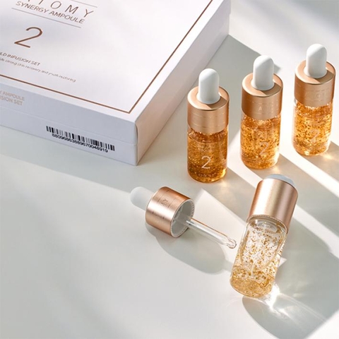 Tinh chất vàng 24K nâng cơ, và làm trắng - Atomy Syneru Ampoule 24K Gold Infusion Set