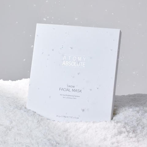 Mặt nạ làm dịu và giảm kích ứng do tia UV - Atomy Absolute Snow Facial Mask  20g x 5 cái