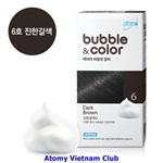 Dầu gội nhuộm tóc màu nâu đậm - Atomy Bubble & Color 6
