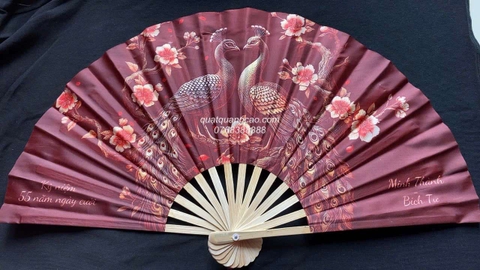 QUẠT VẢI LỤA ĐẸP TẶNG KỶ NIỆM 55 NGÀY CƯỚI