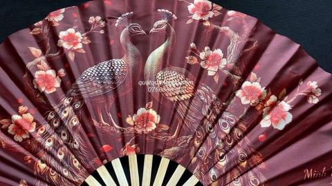 QUẠT VẢI LỤA ĐẸP TẶNG KỶ NIỆM 55 NGÀY CƯỚI