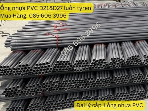 Ống nhựa PVC D21 và D27 luồn tyren D16 và D17 giá rẻ tại Hà nội