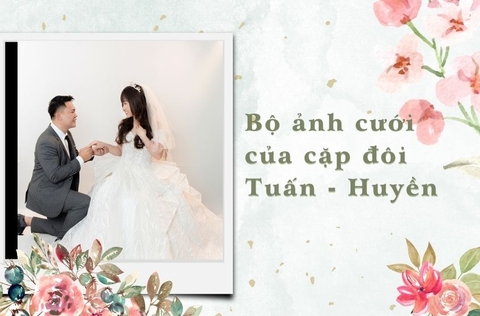 Bộ ảnh cưới của cặp đôi Tuấn - Huyền chụp trong studio phong cách Hàn Quốc