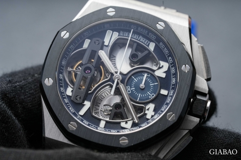 Cận cảnh đồng hồ Audemars Piguet Royal Oak Offshore Tourbillon Chronograph 26388 bạch kim Cận cảnh đồng hồ Audemars Piguet Royal Oak Offshore Tourbillon Chronograph 26388 bạch kim