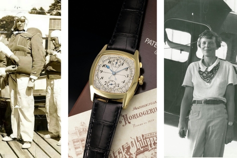 Một chiếc Patek Philippe chronograph một nút bấm từng được đeo bởi hai người nổi tiếng Henry Segrave và Amelia Earhart sắp được bán đấu giá 
