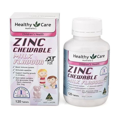 VIÊN UỐNG BỔ SUNG KẼM HEALTHY CARE ZINC MILK FLAVOUR 120 VIÊN