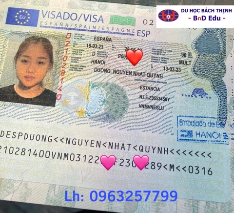 CHÚC MỪNG NHẬT QUỲNH ĐƯỢC CẤP VISA DU HỌC TÂY BAN NHA