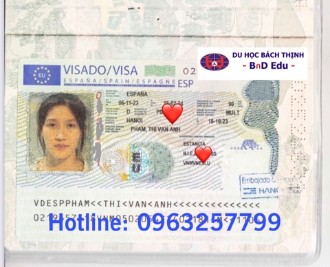 CHÚC MỪNG VÂN ANH ĐƯỢC CẤP VISA DU HỌC TÂY BAN NHA