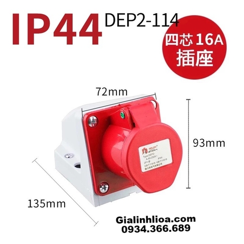 Ổ cắm công nghiệp DELIXI ELECTRIC  DEP2-114 16A 4 chân