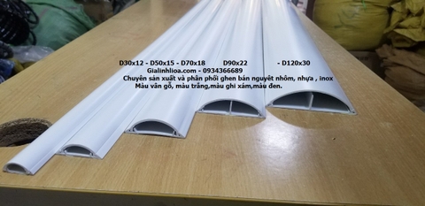 Ghen bán nguyệt D50x15, màu trắng, xám, màu vân gỗ