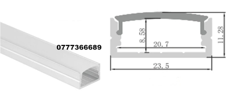 Thanh nhôm cho Led 23,5x11.5mm