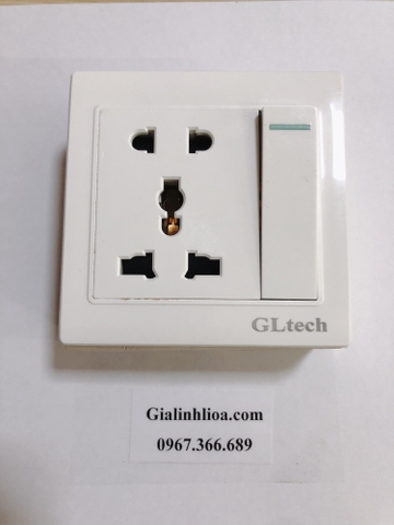 Mặt Gltech 5 lỗ 1 công tắc