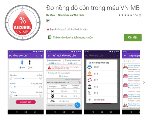 Ứng dụng đo nồng độ cồn giúp giảm tai nạn giao thông