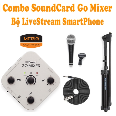 Bộ Combo SoundCard Go:Mixer - Microphone LiveStream SmartPhone