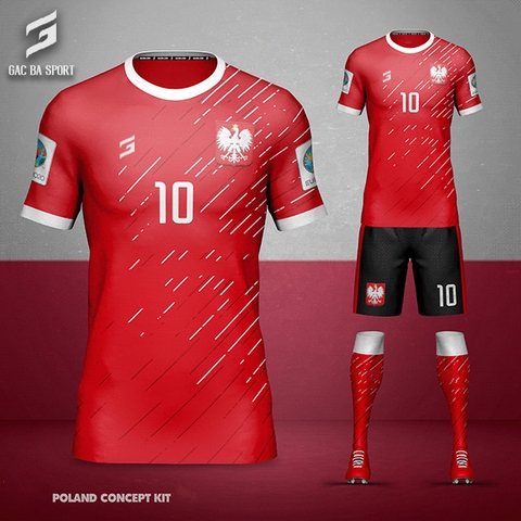 Quần áo bóng đá thiết kế Ba Lan Euro 2021