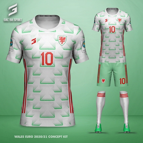 Quần áo bóng đá thiết kế Xứ Wales Euro 2021