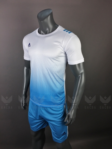 Áo bóng đá không logo Adidas AB trắng xanh