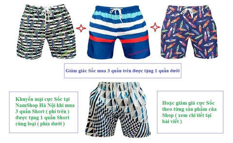 Combo giảm giá Cực Shock Quần short nam 2016 tại NamShop Combo giảm giá Cực Shock Quần short nam 2016 tại NamShop
