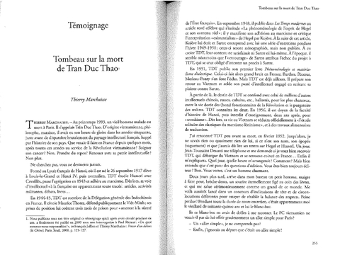 Thierry Marchaisse - Niệm Ca Về Sự Qua Đời Của Trần Đức Thảo