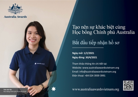 Thông báo chương trình học bổng Chính phủ Australia (AAS) năm 2021