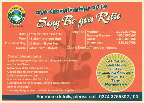 SONG BE CLUB CHAMPIONSHIP 2019 : THEO DÒNG THỜI GIAN