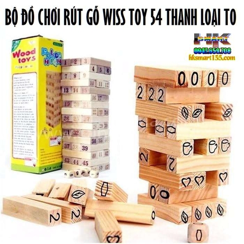 BỘ ĐỒ CHƠI RÚT GỖ WISS TOY 54 THANH CHO BÉ