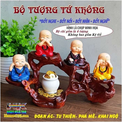 BỘ TƯỢNG TỨ KHÔNG TRANG TRÍ TAPLO- TIỂU CẢNH GÂY ẤN TƯỢNG