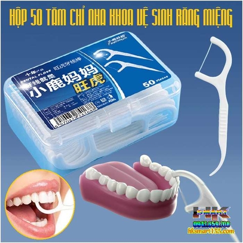 SET 2 HỘP 50 TĂM CHỈ NHA KHOA VỆ SINH RĂNG MIỆNG