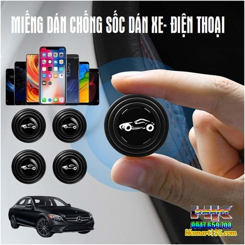 SET 4 MIẾNG ĐỆM GIẢM CHẤN CHỐNG SỐC DÁN CỬA XE Ô TÔ- ĐIỆN THOẠI