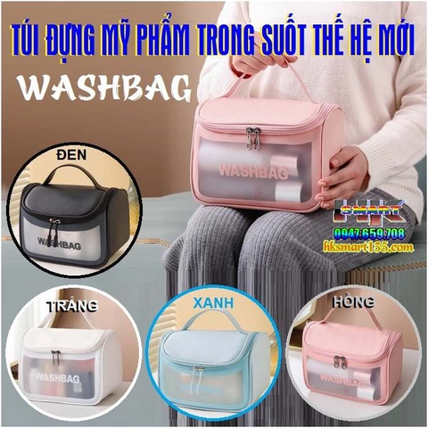 TÚI ĐỰNG MỸ PHẨM WASHBAG TRONG SUỐT CHỐNG THẤM