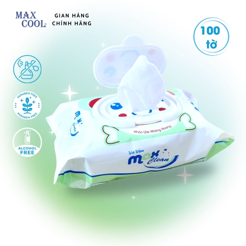 Combo 28 gói khăn ướt MAX CLEAN 100 tờ - không hương