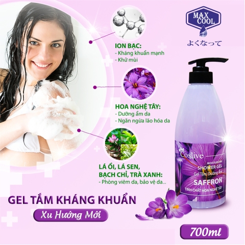 3 CHAI GEL TẮM DƯỠNG ẨM TINH CHẤT HOA NGHỆ TÂY - 700ml