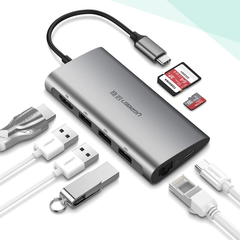 Cáp USB Type C UGREEN Multi Port Adapter 8in1