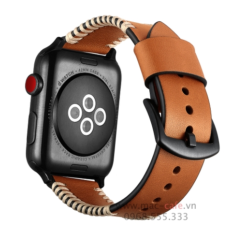 Dây da thật cho Apple Watch (chỉ trắng)