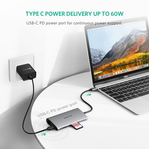 Cáp USB Type C UGREEN Multi Port Adapter 8in1