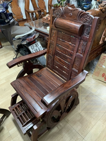 Ghế gỗ thư giãn massage chân gỗ cẩm lai