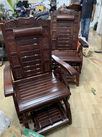 Ghế gỗ thư giãn massage chân gỗ cẩm lai